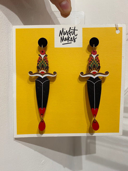 Daggers Earrings by Misfit Makes