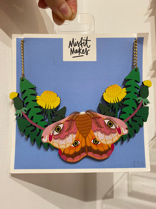 Large Moth Necklace by Misfit Makes