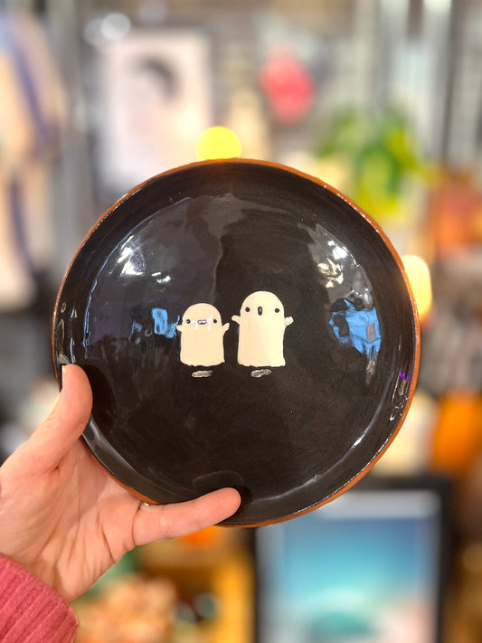 Classic Ceramic Ghosts Plate by REBECCA EDELMANN Ceramics