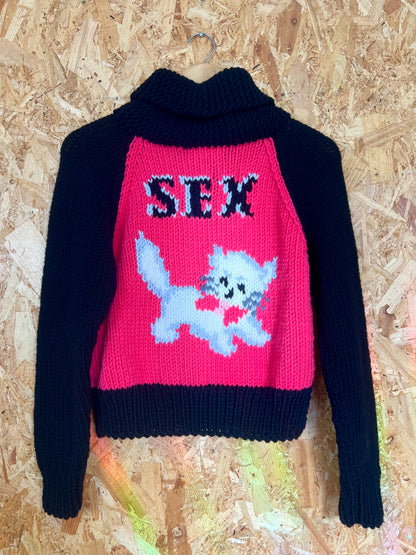 Chunky 'Sex' Handknit Cardigan by Bucko