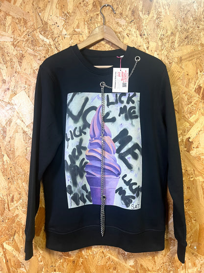 Reworked Ice Cream Sweatshirt with Chains by Steph Tripolitaki
