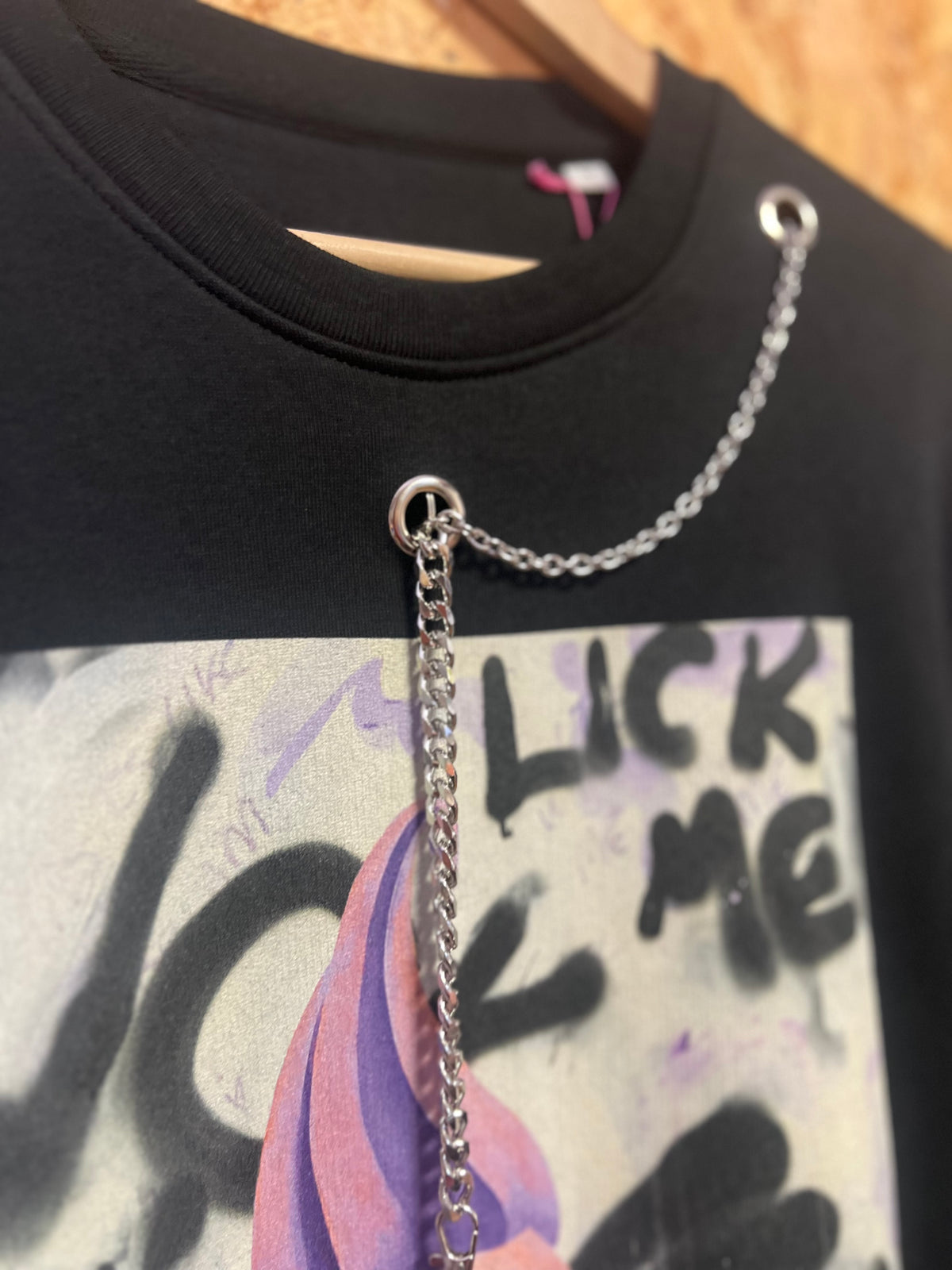 Reworked Ice Cream Sweatshirt with Chains by Steph Tripolitaki