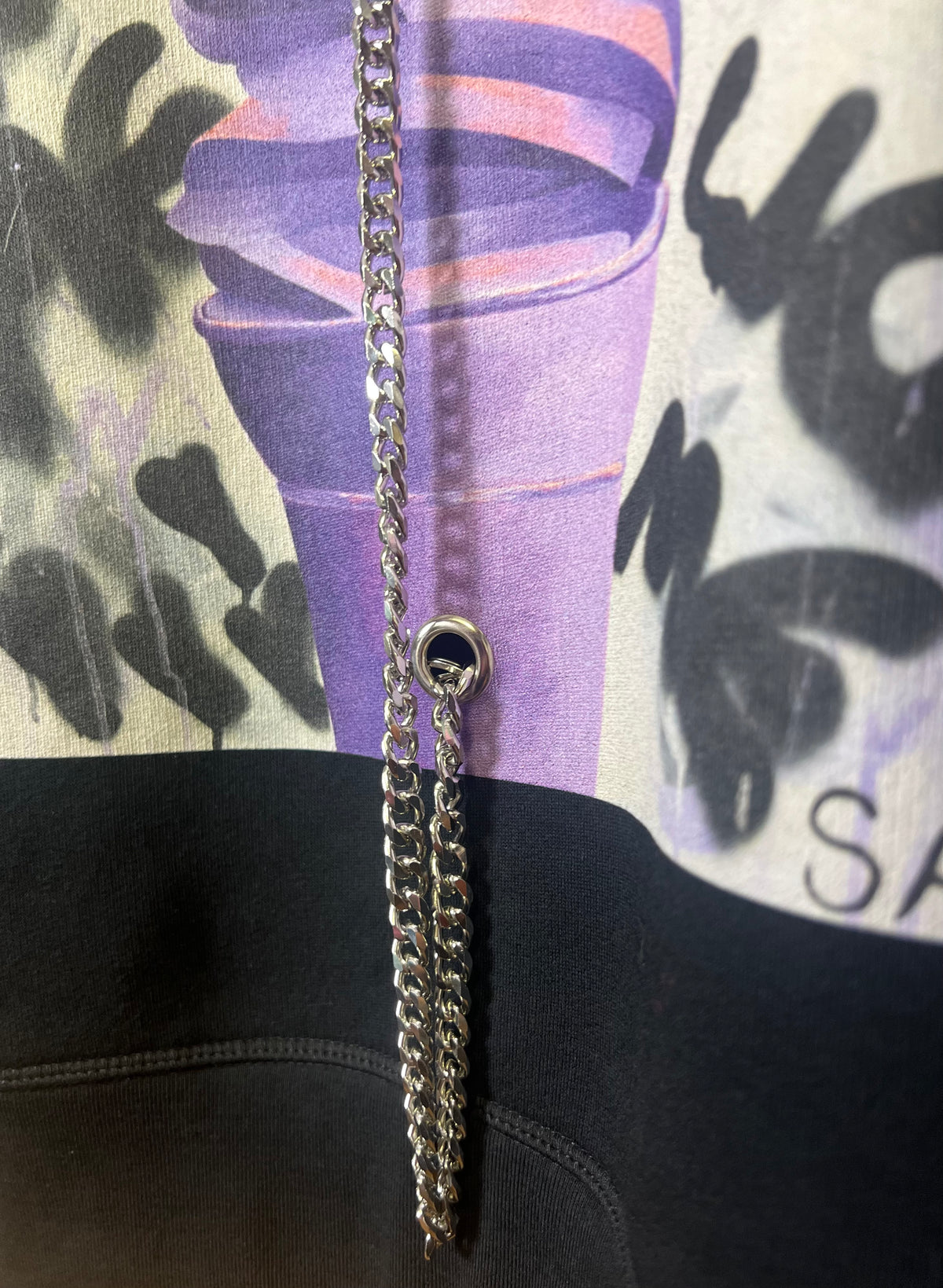 Reworked Ice Cream Sweatshirt with Chains by Steph Tripolitaki