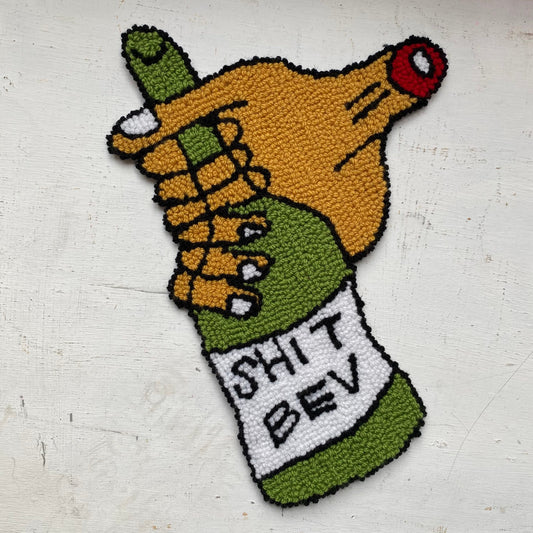 Shit Bev Punch Needle Wall Decor by Don Brosbin