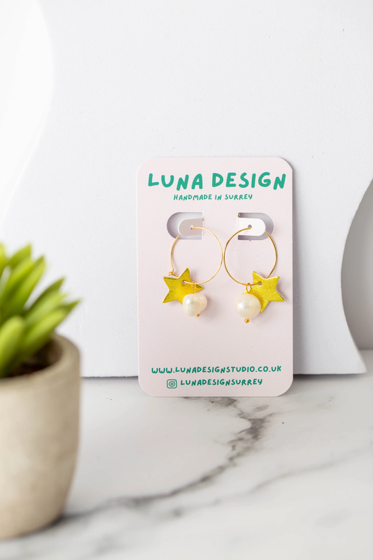 Celestial Charm Hoop Earrings - Gold Plated | Honey Star by Luna Design