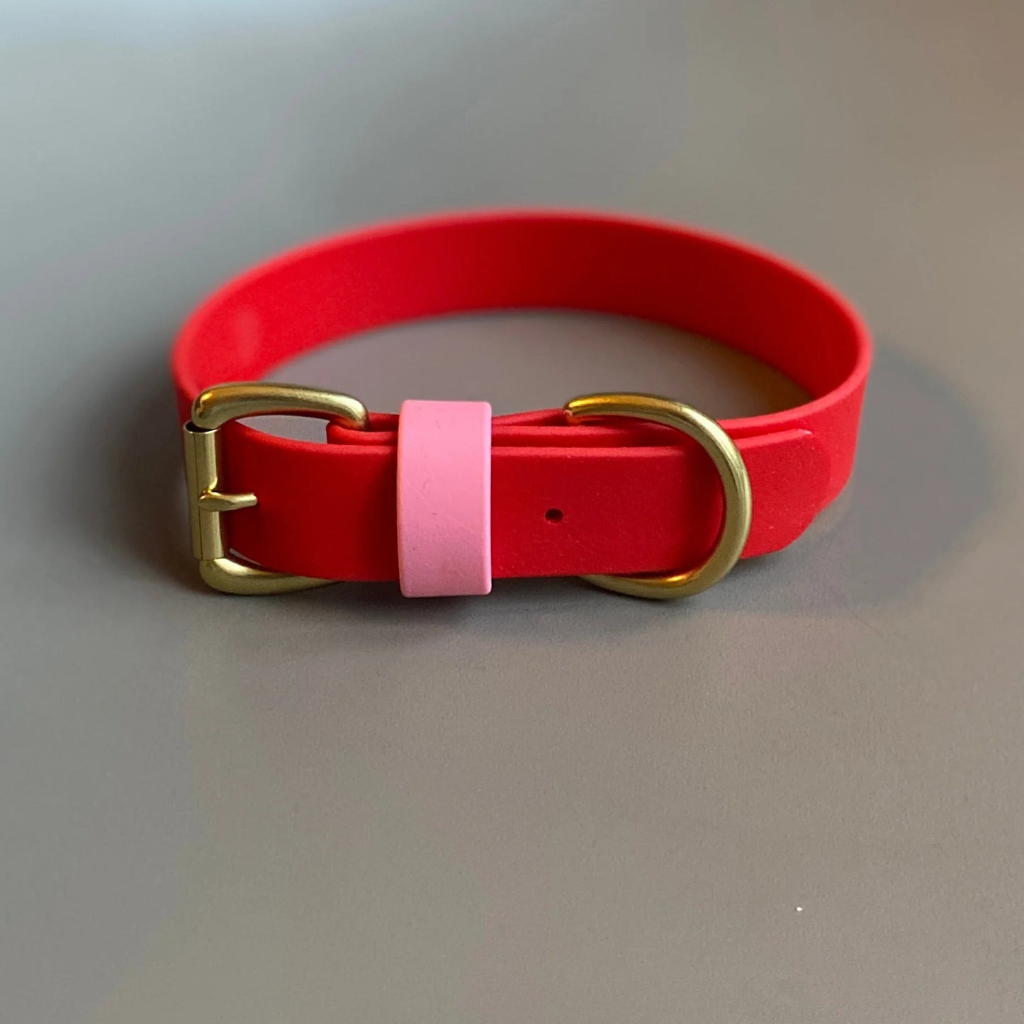 Love Colourblock BioThane® Red Dog Collar By Frank's Goods