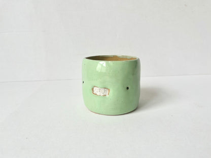 Light mint teethie tumbler, hand-built stoneware cup by REBECCA EDELMANN Ceramics
