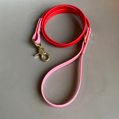 Love Colourblock BioThane®  Red Dog Lead By Frank's Goods