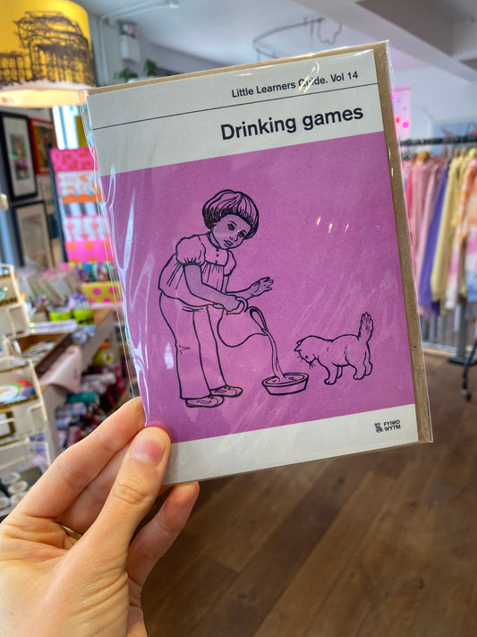 Drinking games Greeting Card by Little Learners Guide. Vol 14
