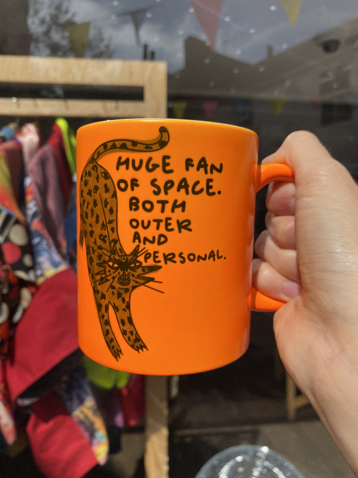 Huge fan of space Orange Mug by Daze Made