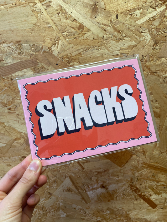 Snacks Greeting card by Hollie Graphik
