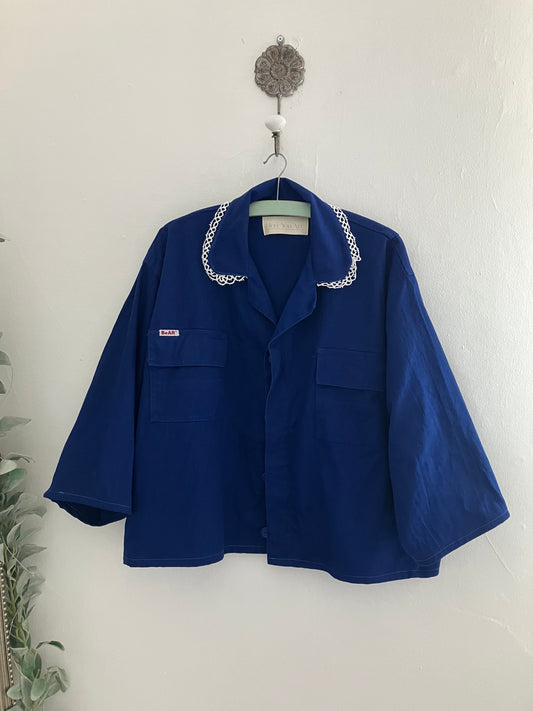 Reworked Navy Bear Jacket  By Here You Are
