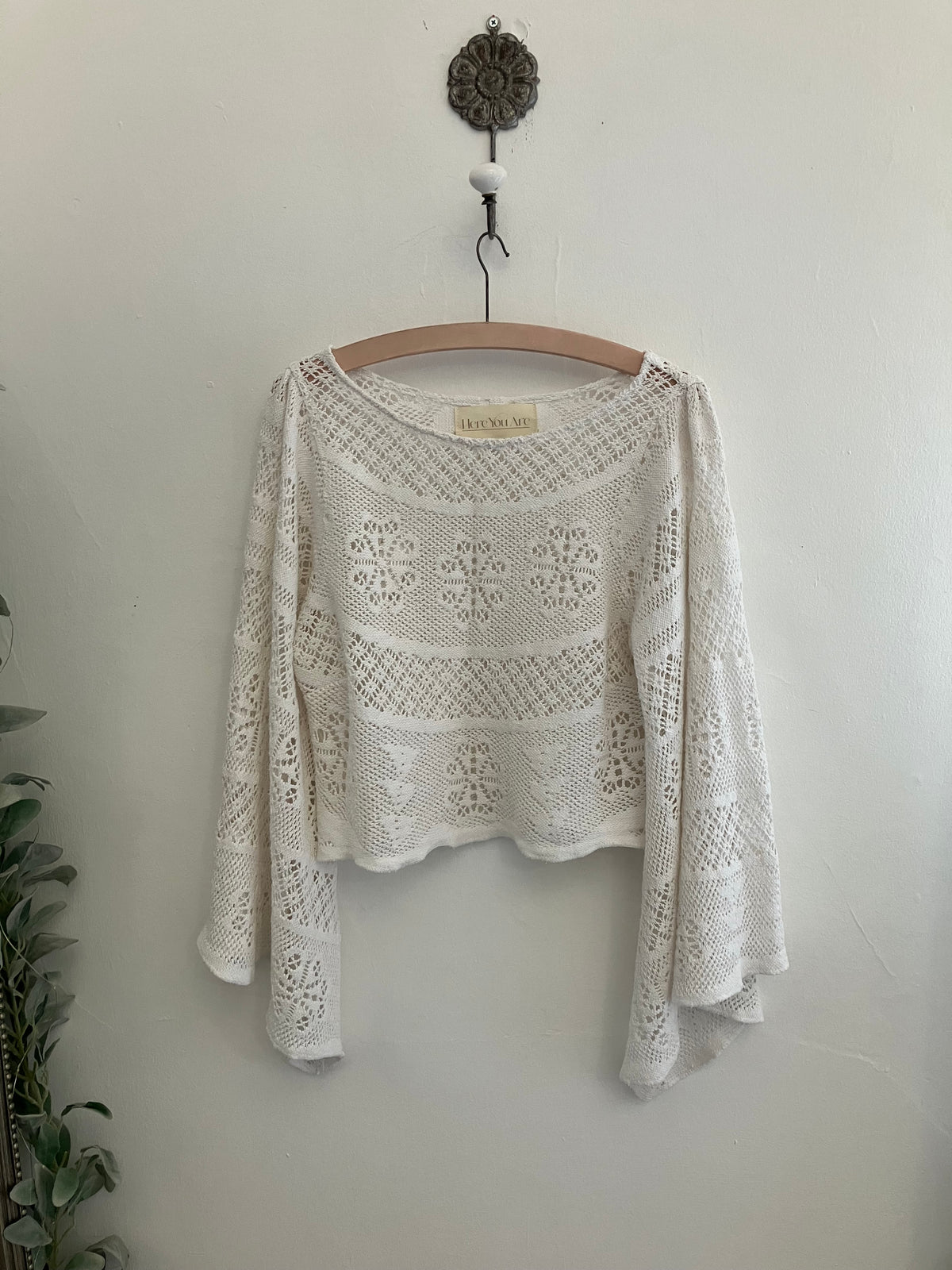 Lace Angel Sleeve Top  By Here You Are