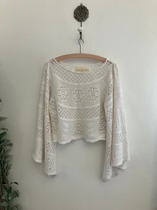 Lace Angel Sleeve Top  By Here You Are