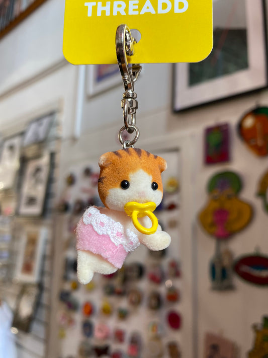 baby sylvanian keyring by Yellow Threadd