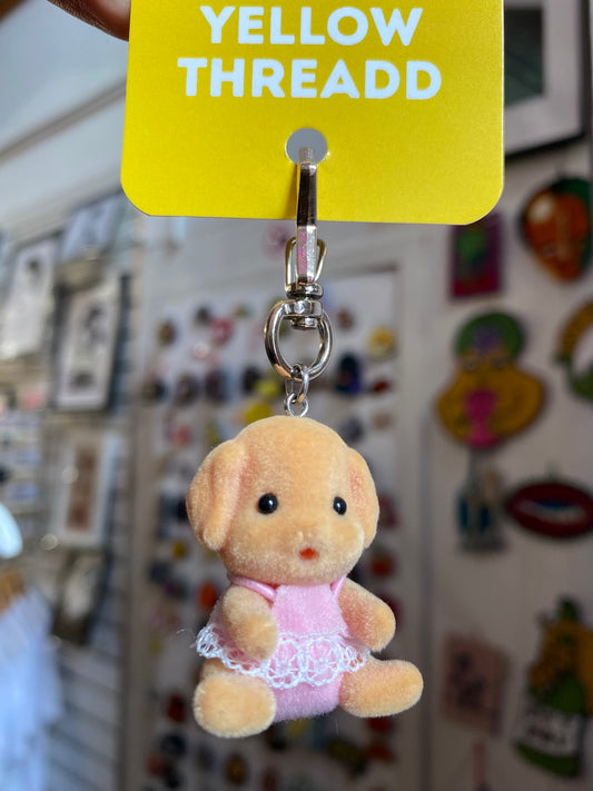 Baby Sylvanian pink top keyring by Yellow Threadd