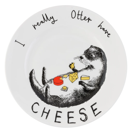 'I Really Otter Have Cheese' Side Plate by Jimbobart