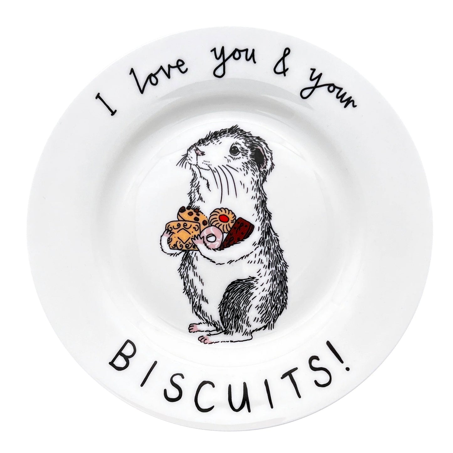 'I Love You & Your Biscuits' Side Plate by Jimbobart