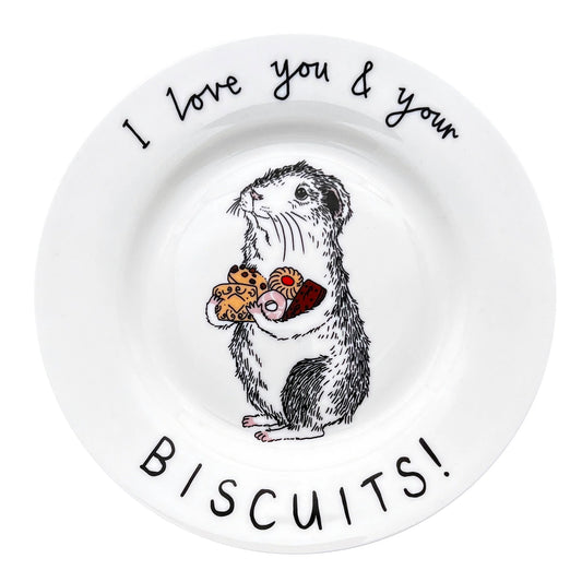 'I Love You & Your Biscuits' Side Plate by Jimbobart