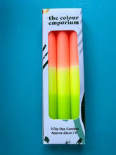 NEON CITRUS - Dip Dye Dinner Candle Trio by The Colour Emporium