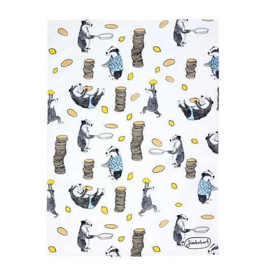 Tea towel - Badger pancakes by Jimbobart