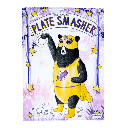 Tea towel - Amazing plate smasher by Jimbobart