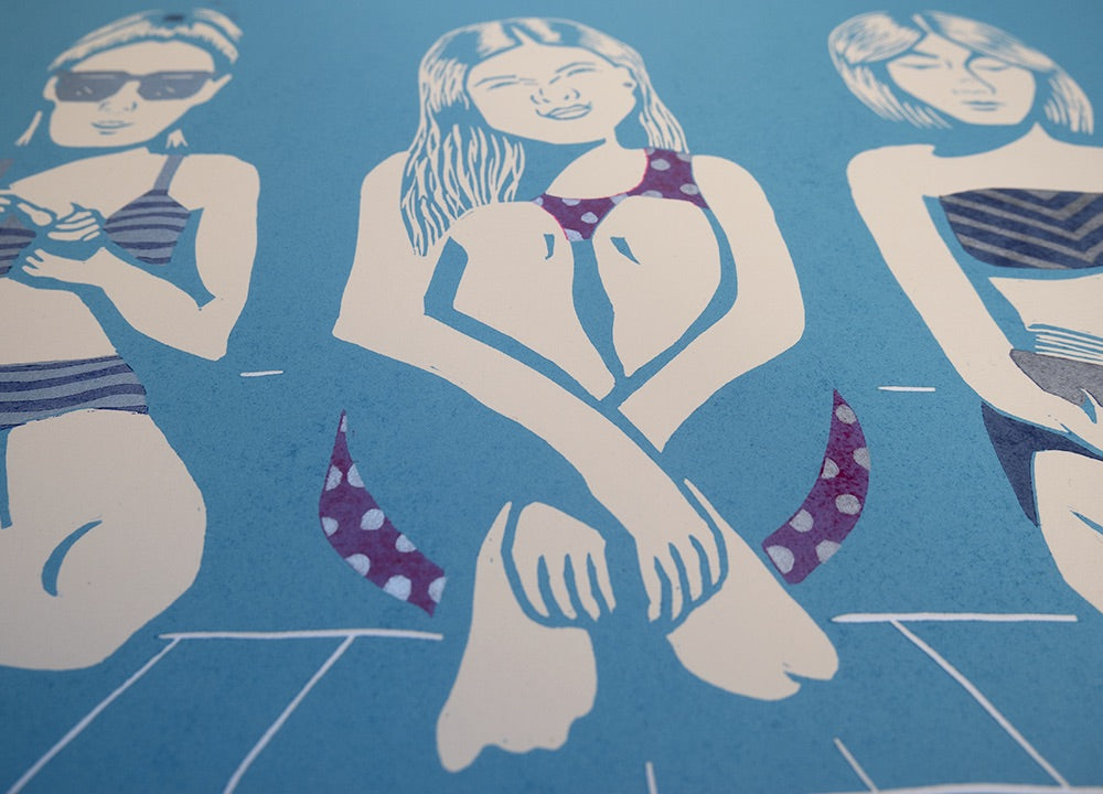 'Long Hot Summer' Lino Print By Kate Gerrard
