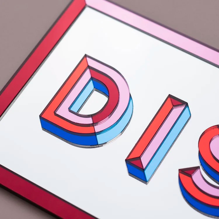 DISCO Mirror Sign By Laura Danby