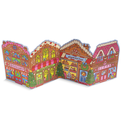 Gingerbread Street Fold Out Concertina Christmas Card by Iris Otto