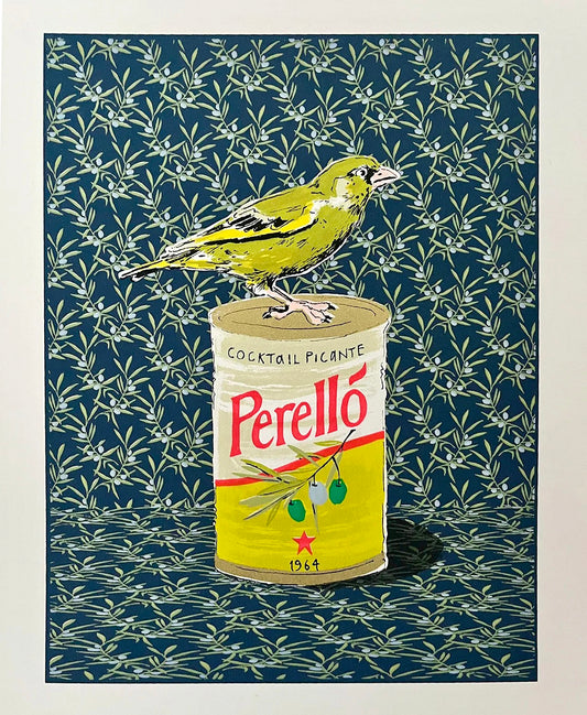 'Olive Green (finch)' Print By Sarah Targett