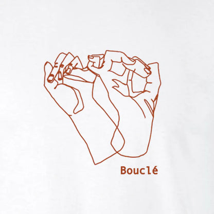 Interlinked Hands Screen Printed White Long Sleeved by Bouclé