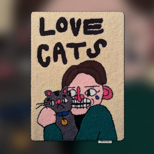 Love Cats Wall Hanging Punch Needle Decoration By Don Brosbin