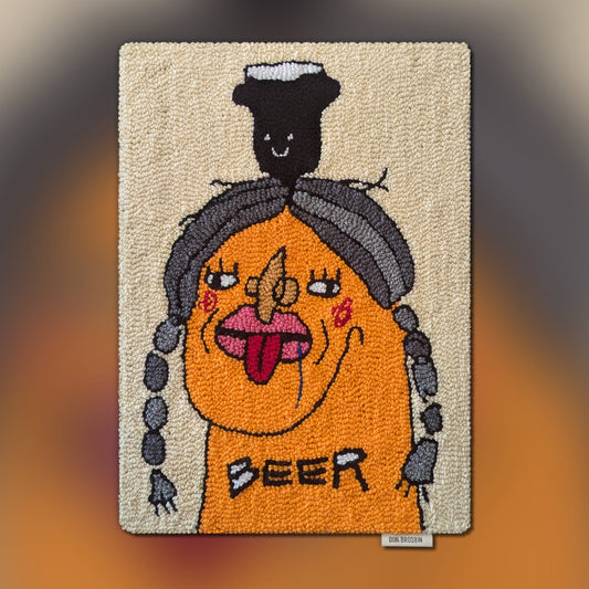 Beer Wall Hanging Punch Needle Decoration By Don Brosbin