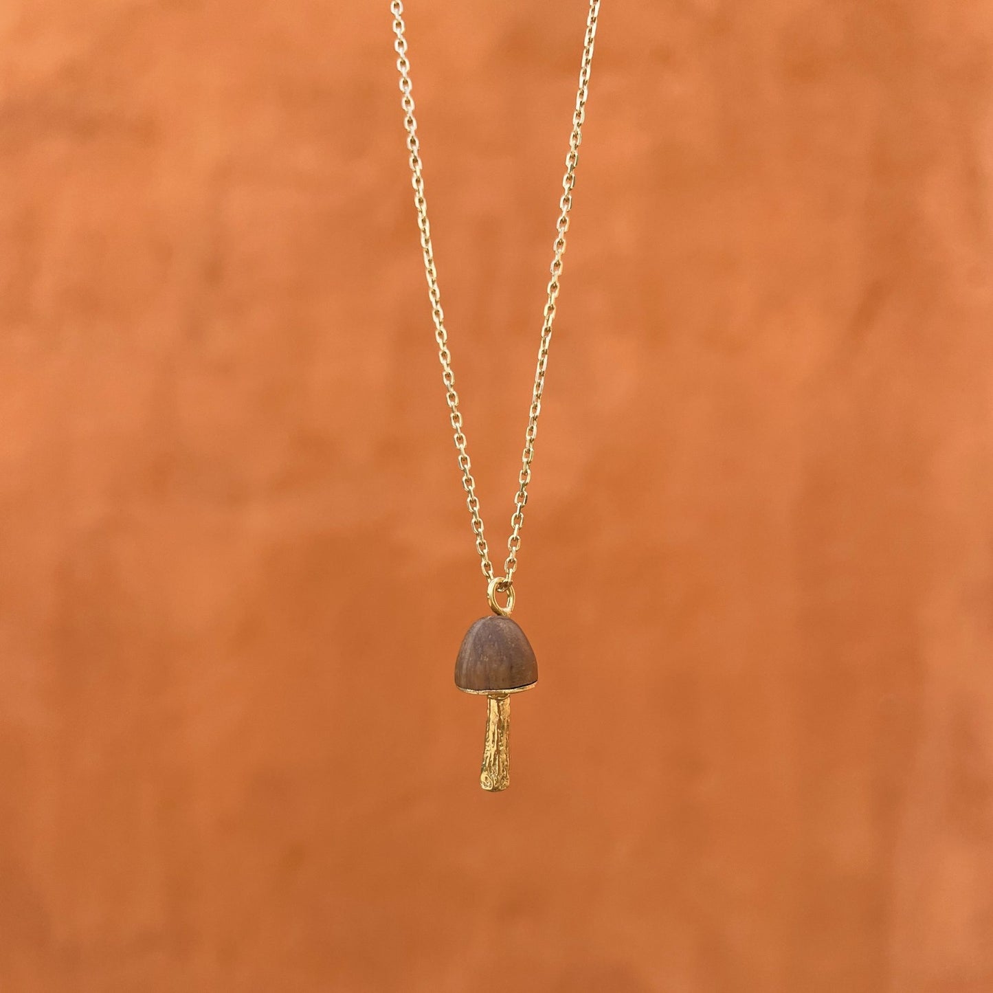 Gold vermeil & Oak 'Lucky Mushroom' Pendant by Phoebe