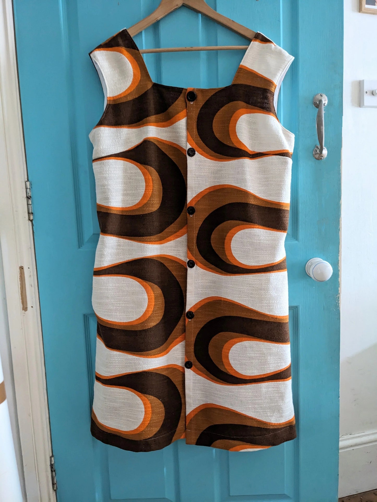 Handmade Graphic Vintage Curtain Dress By Patchwork Park