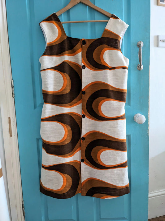 Handmade Graphic Vintage Curtain Dress By Patchwork Park