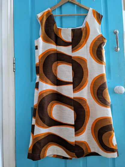 Handmade Graphic Vintage Curtain Dress By Patchwork Park