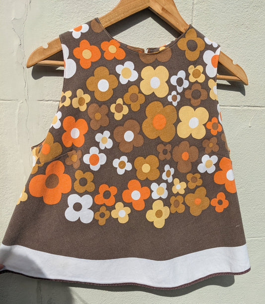 Handmade Vintage Daisy Print Tablecoth Top By Patchwork Park