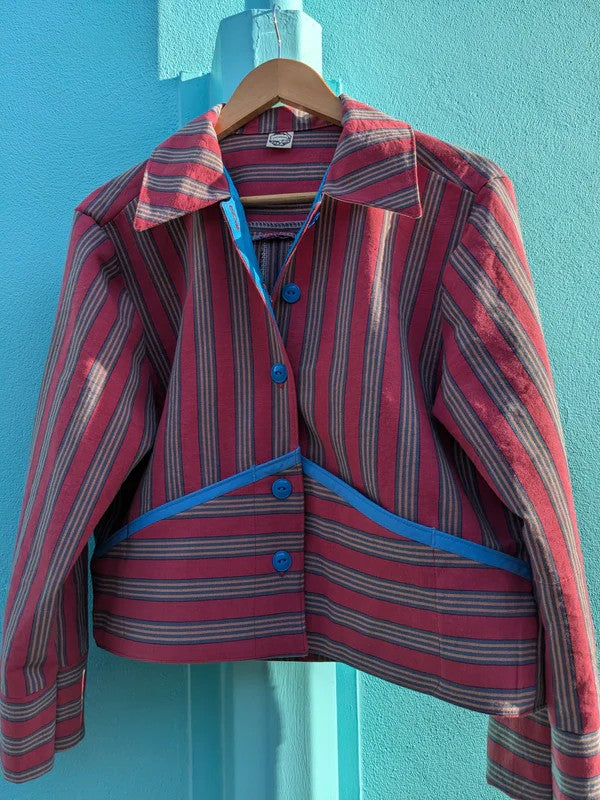 Handmade Vintage Rhubarb Stripe Jacket By Patchwork Park