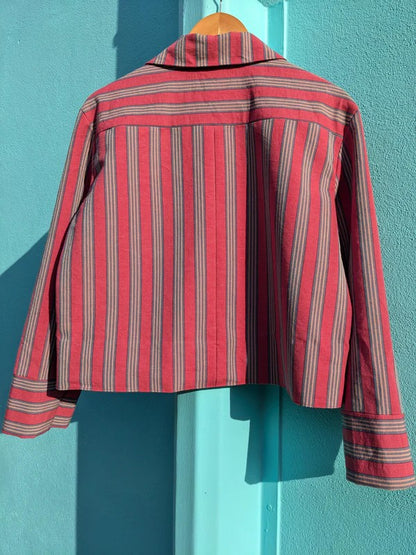 Handmade Vintage Rhubarb Stripe Jacket By Patchwork Park