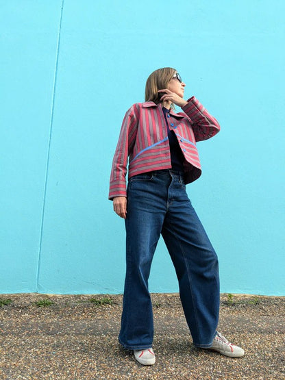 Handmade Vintage Rhubarb Stripe Jacket By Patchwork Park