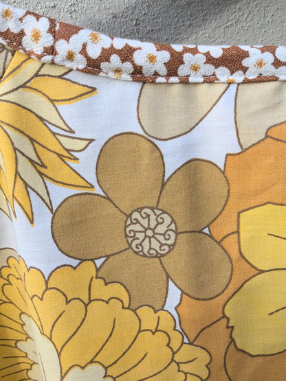 Handmade Vintage Floral Yellow Raglan Sleeve Top By Patchwork Park
