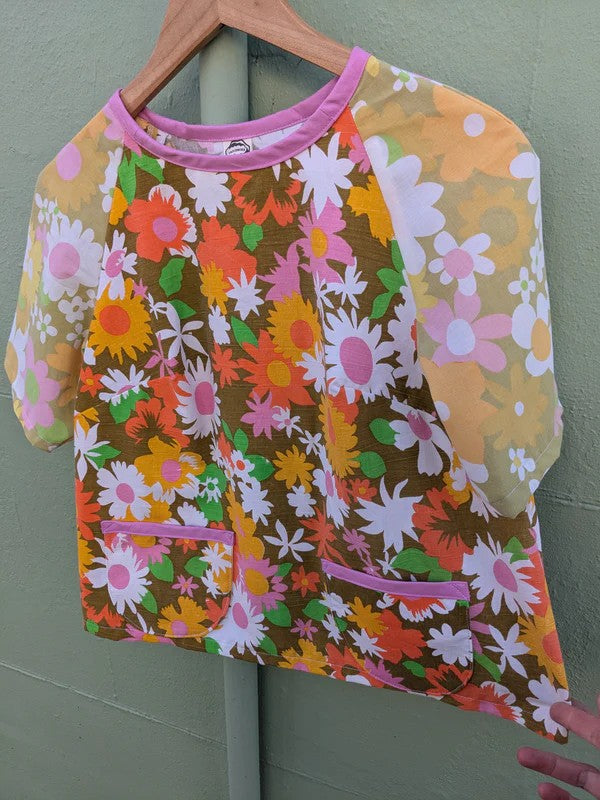 Handmade Vintage Floral Raglan Sleeve Top By Patchwork Park