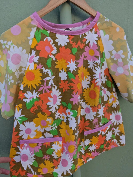 Handmade Vintage Floral Raglan Sleeve Top By Patchwork Park