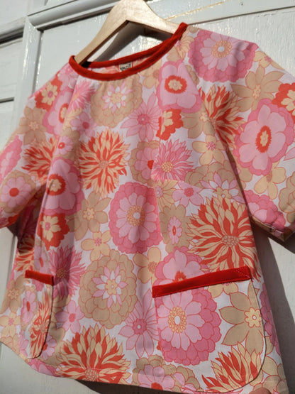 Handmade Vintage Raspberry Pink Floral Raglan Sleeve Top By Patchwork Park