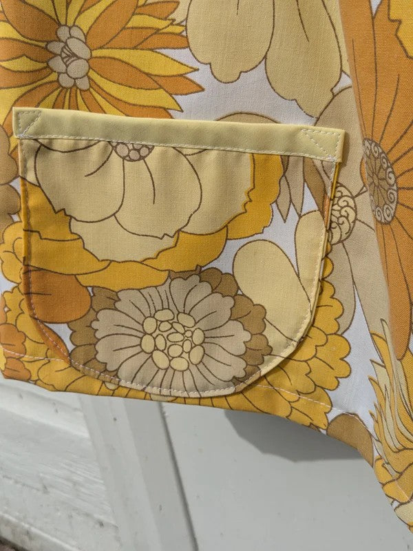 Handmade Vintage Yellow Floral Raglan Sleeve Top By Patchwork Park