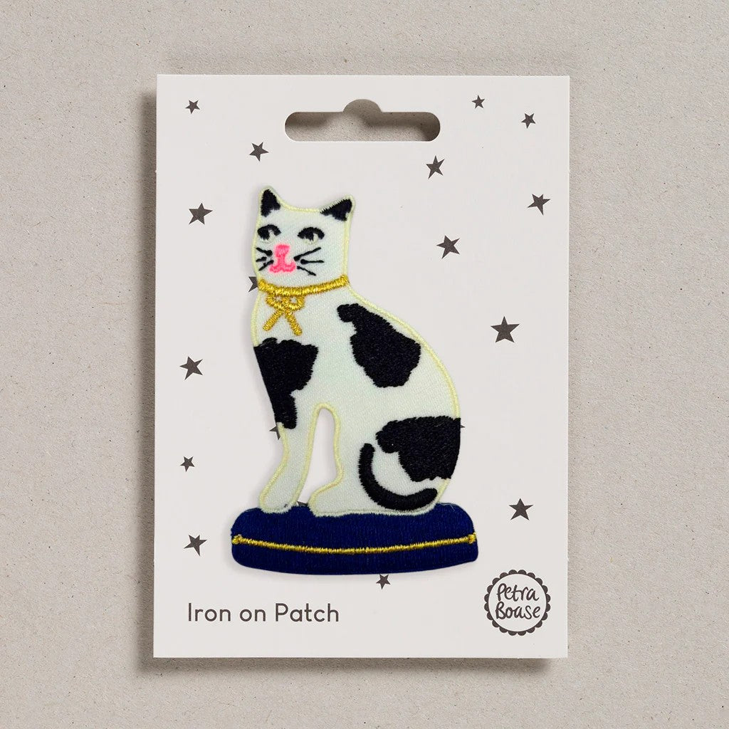 Cat With Bow Iron on Patch By Petra Boase