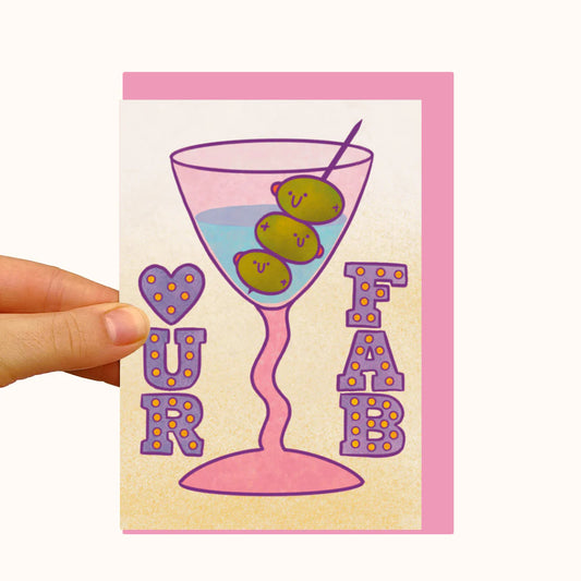 UR FAB Olive Martini Greetings Card by MopBox