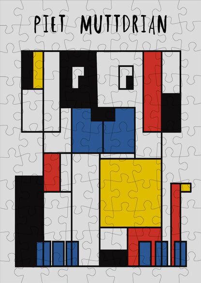 Piet Muttdrian - 99 Piece Mini Jigsaw Puzzle by Happily