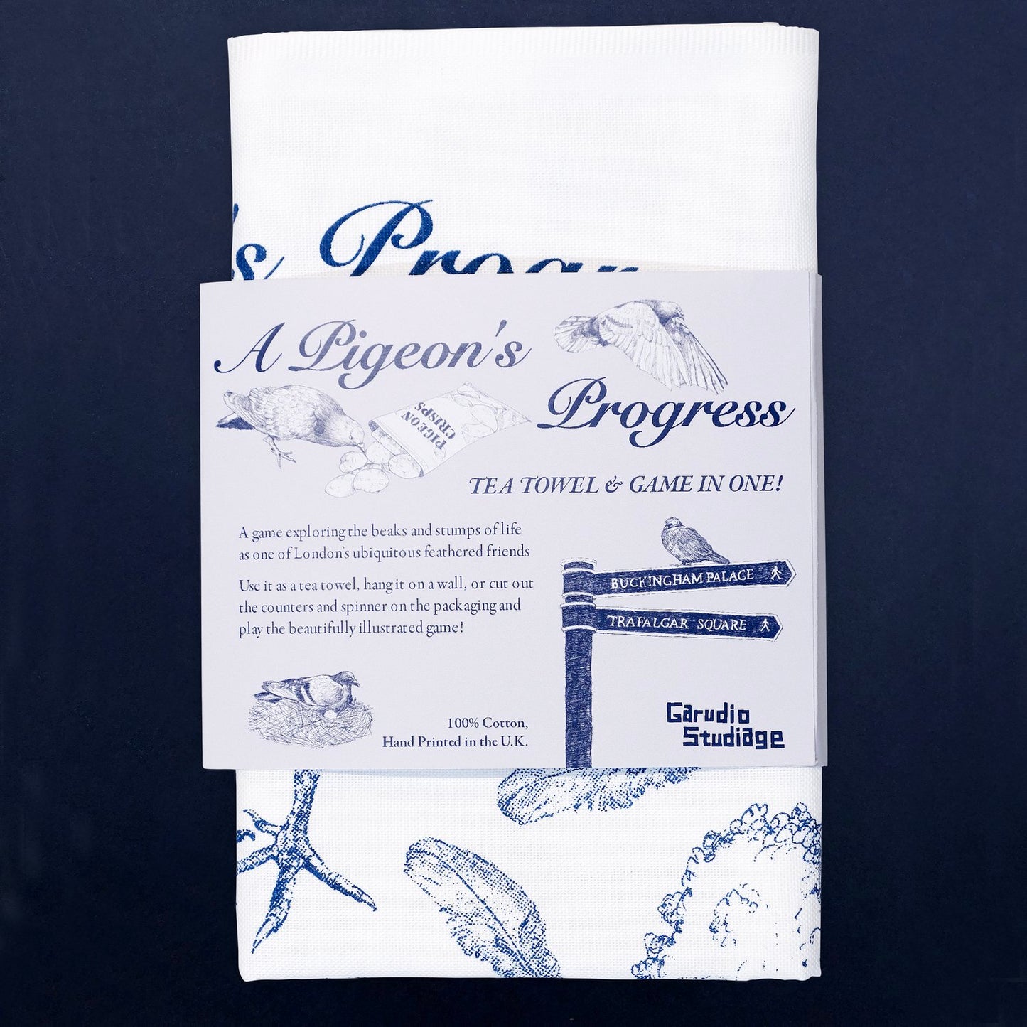 A Pigeon's Progress Tea Towel by Garudio